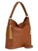 Anna Morellini Leren schoudertas "Anita" camel - (B)35 x (H)34 x (D)12 cm