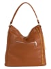 Anna Morellini Leren schoudertas "Anita" camel - (B)35 x (H)34 x (D)12 cm