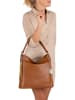 Anna Morellini Leder-Schultertasche "Anita" in Camel - (B)35 x (H)34 x (T)12 cm