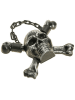 CHAKS Decoratief figuur "Skull" zilverkleurig - (L)27 x (B)22 cm