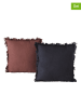 Boltze 2-delige set: kussens "Lenea" bruin/zwart - (L)45 x (B)45 cm