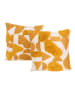 Boltze 2er-Set: Kissen "Hobee" in Orange/ Weiß - (L)45 x (B)45 cm
