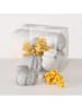 Boltze 18-delige set: decoratieve figuren grijs/geel - (B)6 x (H)7 cm