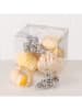 Boltze 18-delige set: decoratieve figuren grijs/geel - (B)6 x (H)7 cm