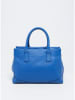 Victor & Hugo Paris Leder-Henkeltasche "Eve" in Blau - (B)33 x (H)24 x (T)14 cm