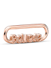 Pandora Rosévergold. Silber-Wort-Link "Believe"