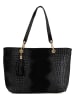 Mia Tomazzi Leder-Shopper "Cilento" in Schwarz - (B)58 x (H)42 x (T)14 cm