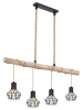 Globo lighting Hanglamp "Priska" beige/zwart - (L)100 x (B)13,3 x (H)120 cm