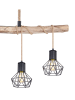 Globo lighting Hanglamp "Priska" beige/zwart - (L)100 x (B)13,3 x (H)120 cm