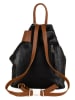 Mia Tomazzi Leren rugzak "Sirietto" zwart/bruin - (B)28 x (H)35 x (D)13 cm