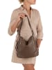 Mia Tomazzi Leren schoudertas "Giulianova" taupe - (B)28 x (H)29 x (D)12 cm