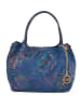 Mia Tomazzi Leren handtas "Gonfalone" blauw/meerkleurig - (B)24 x (H)21 x (D)13 cm