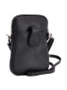 Mia Tomazzi Leder-Handytasche "Paglia" in Schwarz - (B)15 x (H)20 x (T)1 cm