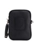 Mia Tomazzi Leder-Handytasche "Paglia" in Schwarz - (B)15 x (H)20 x (T)1 cm
