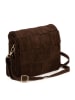Mia Tomazzi Leren schoudertas "Empoli" donkerbruin - (B)23 x (H)17 x (D)5 cm