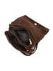 Mia Tomazzi Leren schoudertas "Empoli" donkerbruin - (B)23 x (H)17 x (D)5 cm