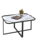 Clayre & Eef Salontafel wit/zwart - (B)86 x (H)45 x (D)68 cm