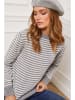Joséfine Pullover "Astrobal" in Grau/ Weiß