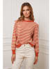 Joséfine Pullover "Astrobal" in Orange/ Weiß