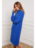 Joséfine Sukienka dzianinowa "Eclose" w kolorze niebieskim