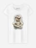WOOOP Shirt "Medidate Sloth" in Weiß