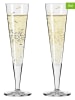 RITZENHOFF 2-delige set: champagneglazen "Gold night" goudkleurig/zwart - 205 ml