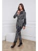 Plume Jumpsuit "Lucienne" zwart/wit