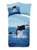 Pure Komplet pościeli "Pure Orca" w kolorze niebieskim z mikrofibry