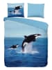 Pure Komplet pościeli "Pure Orca" w kolorze niebieskim z mikrofibry
