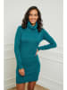 Soft Cashmere Gebreide jurk turquoise