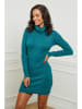 Soft Cashmere Gebreide jurk turquoise