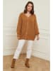 Curvy Lady Cardigan in Hellbraun