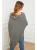So Cachemire Poncho "Bali" olijfgroen