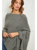 So Cachemire Poncho "Bali" olijfgroen