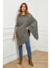 So Cachemire Poncho "Bali" olijfgroen