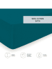 Cacharel textiles Satin-Spannbettlaken "Uni" in Petrol