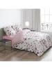 Cacharel Satin-Bettwäsche-Set "Aurore" in Weiß/ Rosa