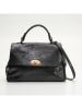 Abaco Leder-Henkeltasche "Tina" in Schwarz - (B)25 x (H)38 x (T)14 cm