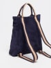 Abaco Leder-Rucksack "Gao" in Dunkelblau/ Beige - (B)37,5 x (H)9 x (T)37 cm