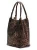 Abaco Leder-Schultertasche "Yana" in Schwarz/ Braun/ Gold - (B)37 x (H)25 x (T)35 cm