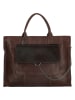 micmacbags Leder-Businesstasche in Dunkelbraun - (B)40 x (H)30 x (T)12 cm