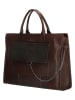 micmacbags Skórzana aktówka w kolorze ciemnobrązowym - 40 x 30 x 12 cm