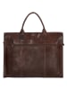 micmacbags Leder-Businesstasche in Dunkelbraun - (B)40 x (H)30 x (T)12 cm