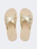 Flip Flop Pantoletten "Cross metallic 2" in Beige/ Gold
