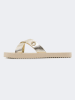Flip Flop Pantoletten "Cross metallic 2" in Beige/ Gold