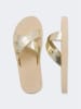 Flip Flop Pantoletten "Cross metallic 2" in Beige/ Gold