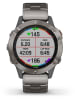 Garmin GPS-Multisport-Smartwatch "fenix® 6 Sapphire Titan" in Grau/ Silber