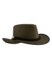 MGO leisure wear Skórzany kapelusz "Country" w kolorze ciemnozielonym