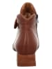 Think! Leder-Ankle-Boots in Hellbraun