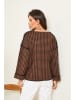 Soft Cashmere Pullover in Camel/ Schwarz